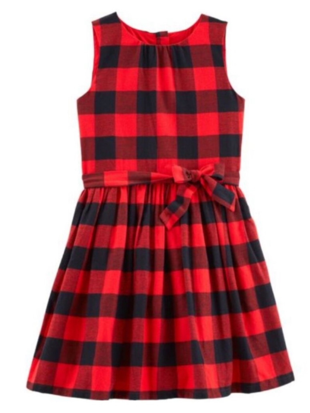 Carter’s Girls Buffalo Plaid Holiday Dress - Red & Black Christmas - Size